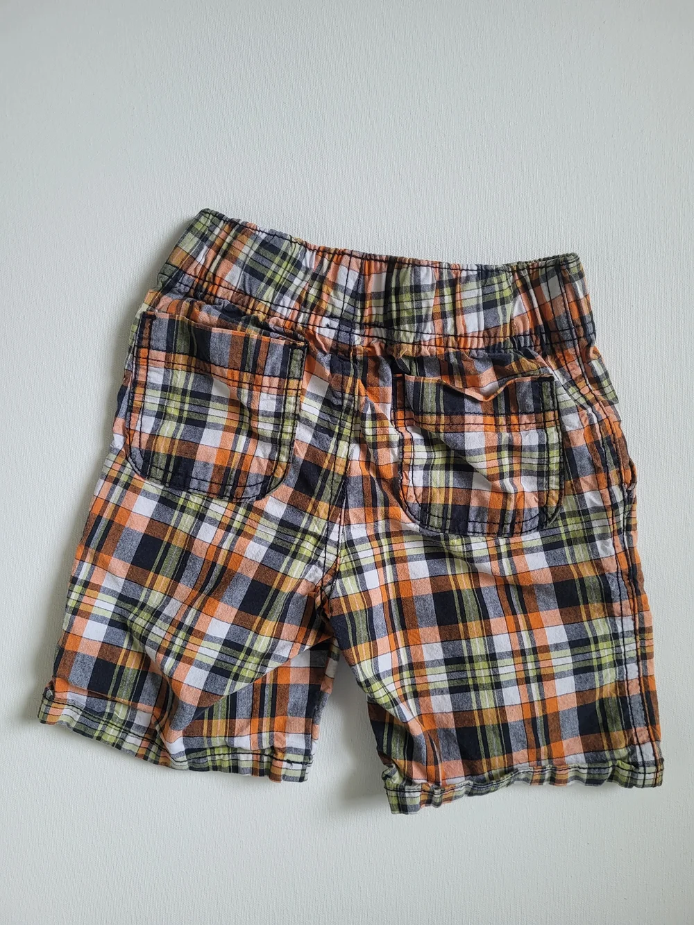 Y2K Style Boys Plaid Pull-On Shorts